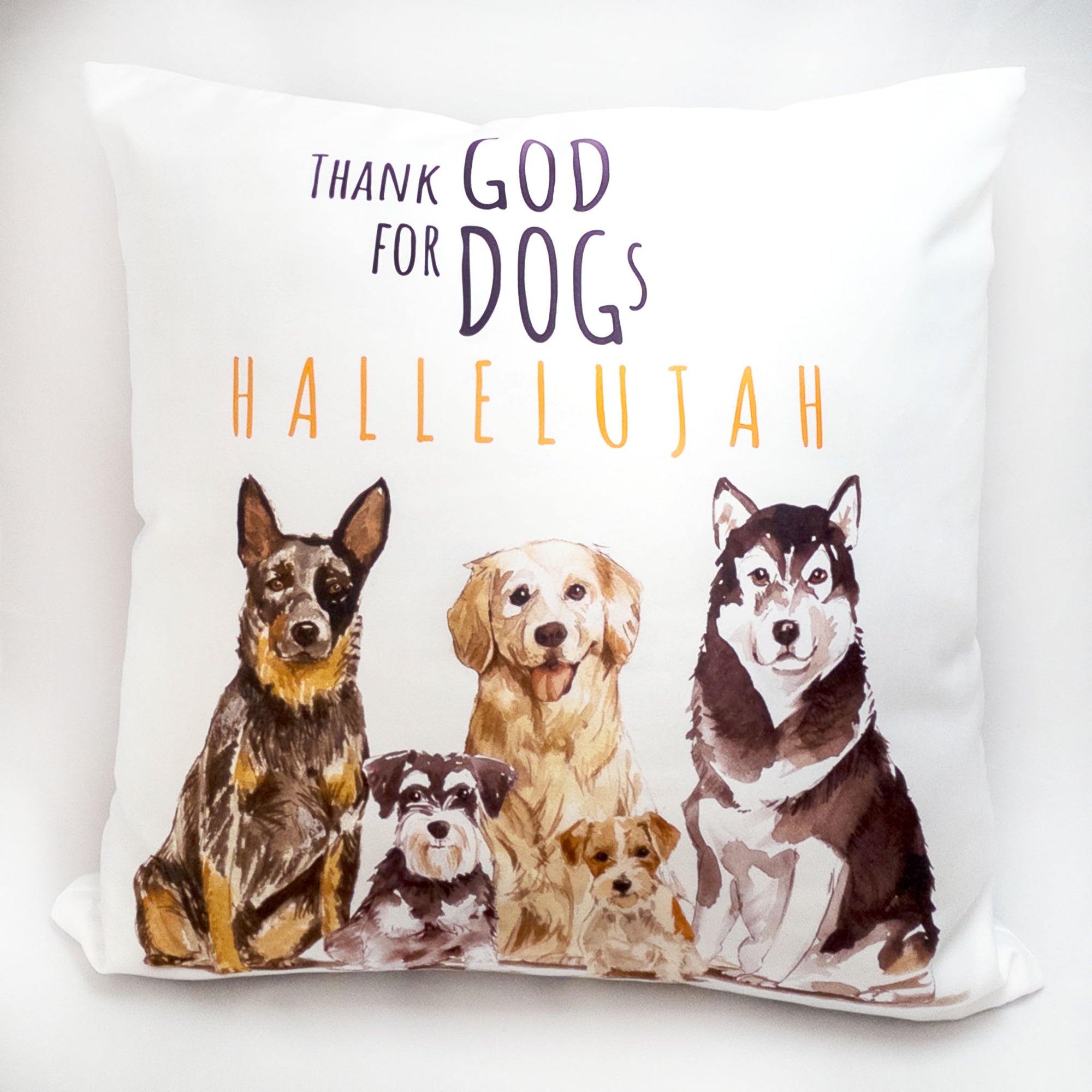 "Thank God for Dogs" Cushion Cover